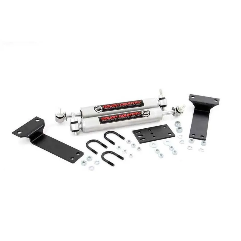 Podwójny amortyzator skrętu Rough Country N3 Premium Lift 2-8" Łatwy zwrot