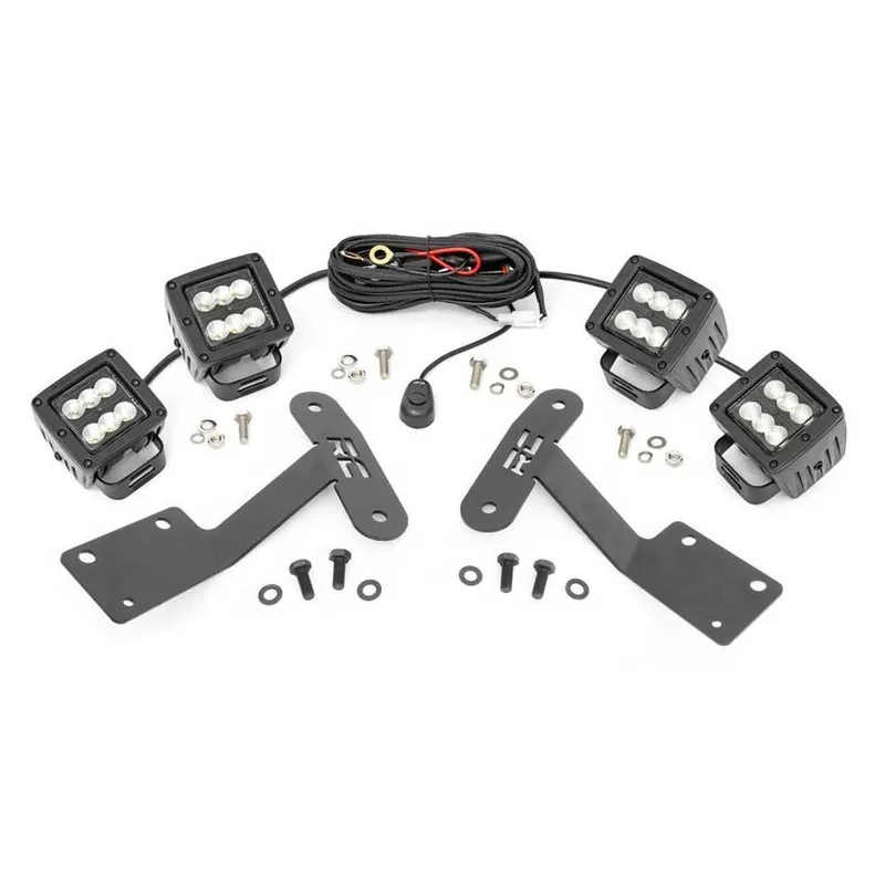 Premium Zestaw lamp LED 2" Flood Beam Rough Country Black Series