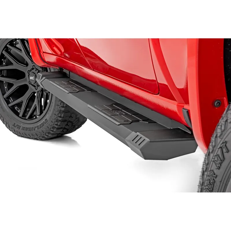 Oferta limitowana Progi, stopnie boczne regulowane aluminiowe Rough Country SRX2 Double Cab