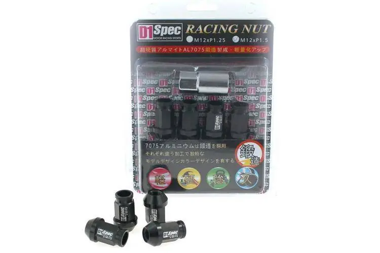 Niska cena Nakrętki D1Spec Replika 40mm M12x1,25 Czarne