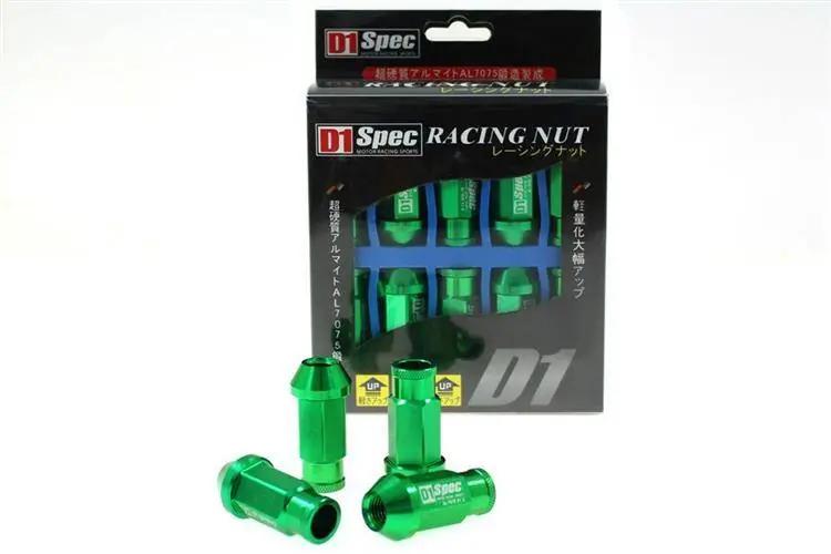 Nakrętki D1Spec Replika M12x1,5 Zielone Darmowy zwrot