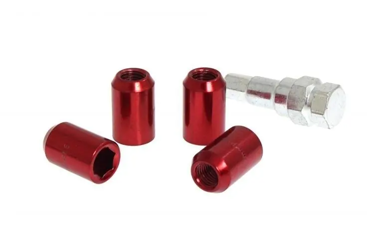 Hit sprzedaży Nakrętki przelotowe M12x1,25 L 32mm Czerwone