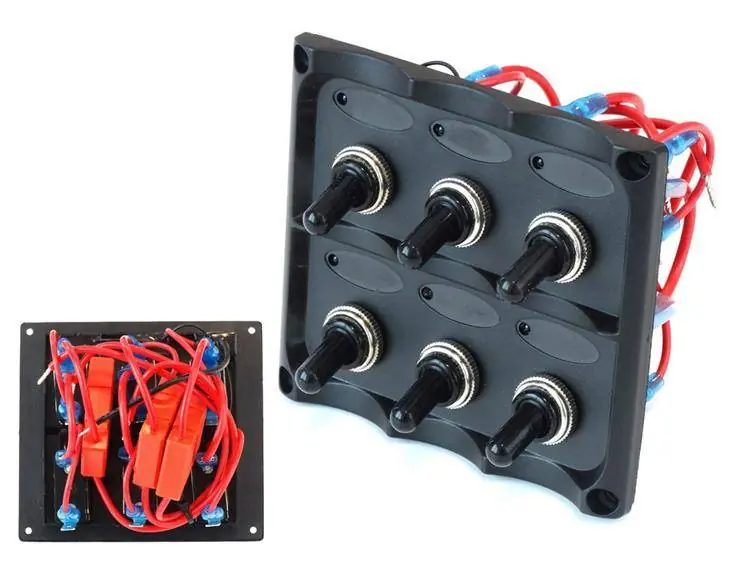 Panel przełączników 12V SPST/ON-OFFx6, 3B 15A IP68 Popularny