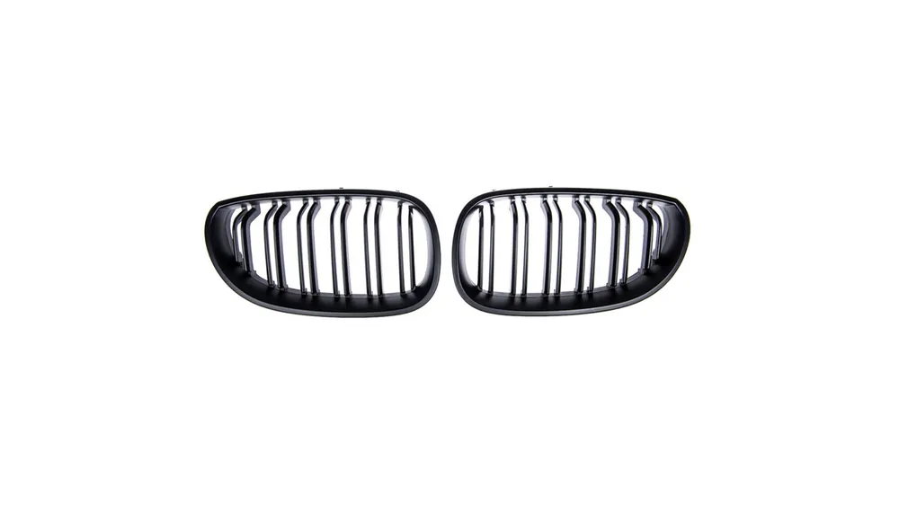 Grill sportowy podwójne żeberka Matt Black BMW 5 E60 E61 2003-2010 Okazja