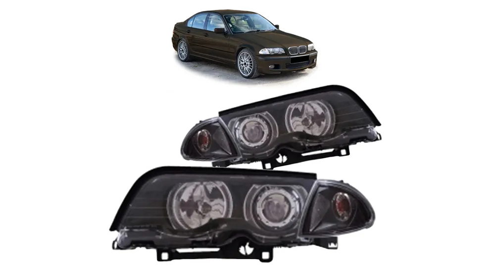 Lampy BMW 3 E46 Przód CCFL Black Wysoka jakość