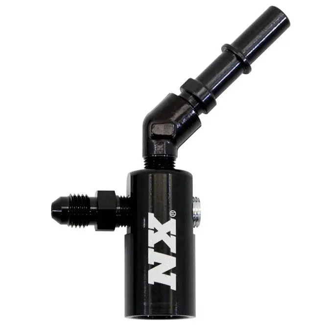 Najlepsza cena 3/8-10mm Late Model Billet Fuel Line Adapter 45-Deg Nitrous Express NX 16185-45