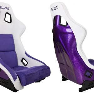 Darmowy zwrot Fotel sportowy SLIDE KS2 Premium White Purple Welur & Purple Glitter