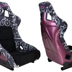 Cena promocyjna Fotel sportowy SLIDE KS2 Premium Black & Spray Graffity Welur Pink Glitter