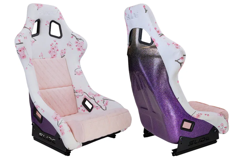 Wysoka jakość Fotel sportowy SLIDE KS2 Premium Light Pink & Grafic Welur Gradient Glitter