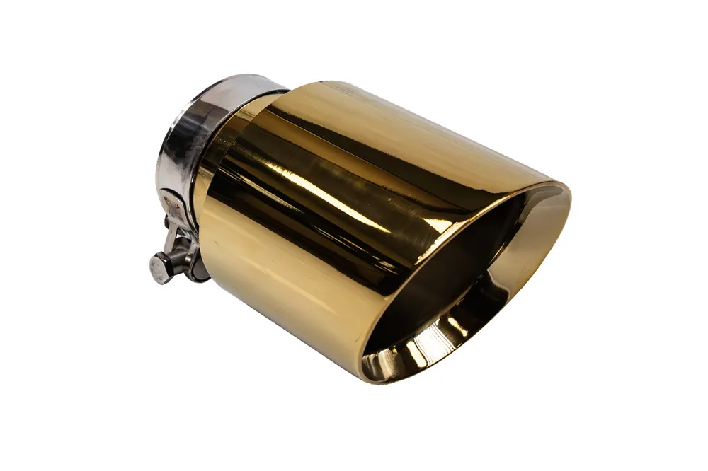 Popularny Końcówka tłumika 101mm wejście 70mm Gold