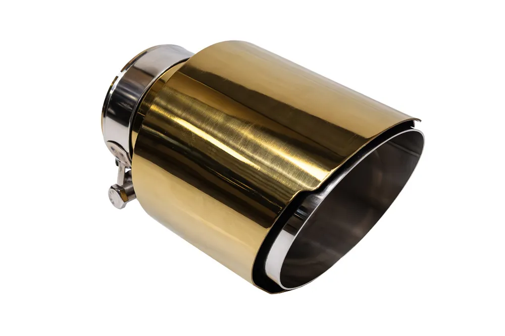 Hit sprzedaży Końcówka tłumika 114mm wejście 70mm Gold Silver