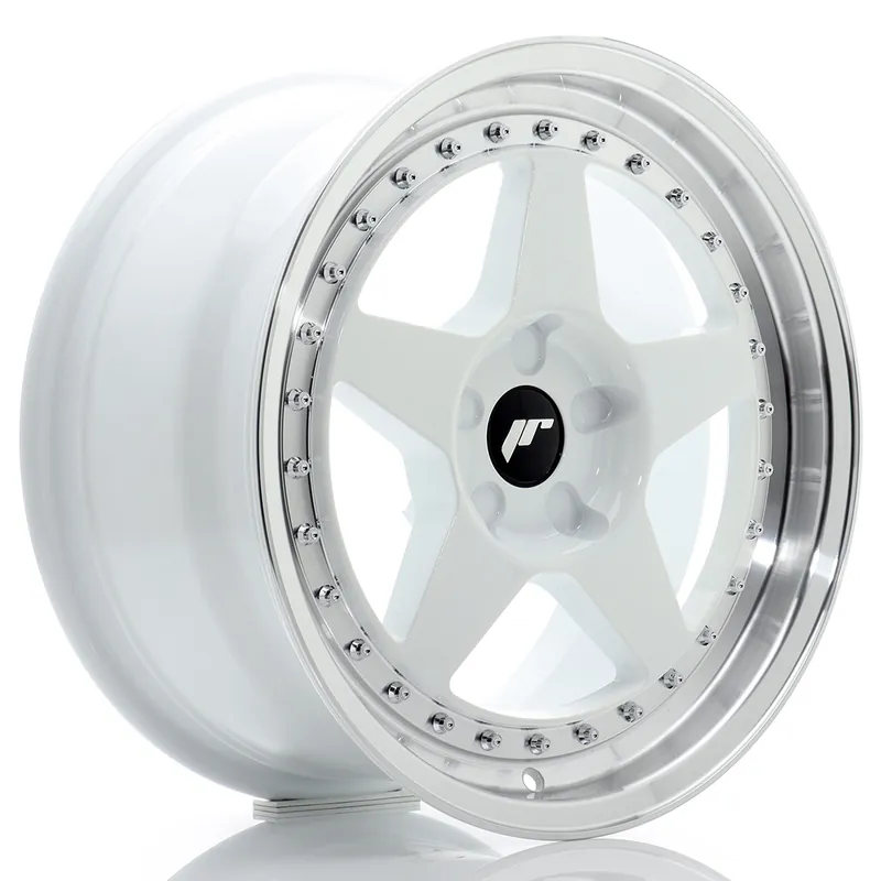 Felga JR Wheels JR6 17x8 (5 śrub) ET20-35 White w/ Machined Lip Blank Bezpieczna płatność