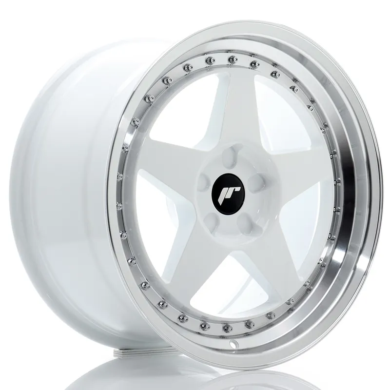 Felga JR Wheels JR6 18x9,5 (5 śrub) ET20-40 White w/ Machined Lip Blank Hit sprzedaży