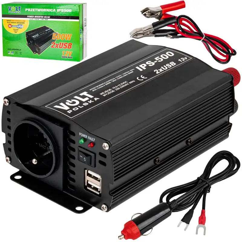 Dodaj do koszyka Przetwornica napięcia prądu IPS 350 / 500 W 2xUSB 12 V VOLT POLSKA
