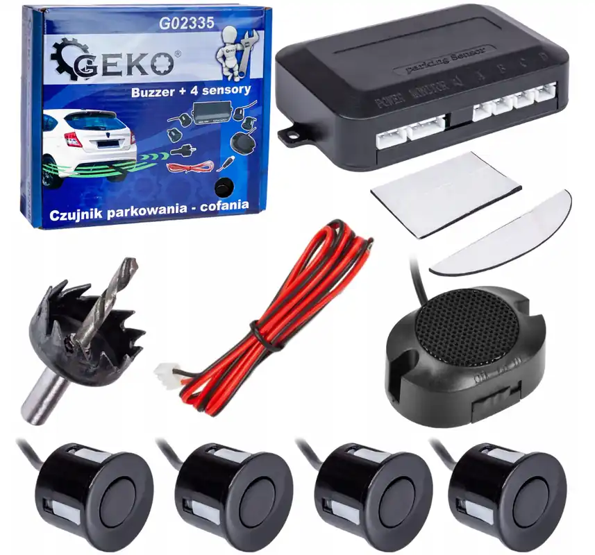 Okazja Czujniki 4x czujnik parkowania cofania parktronic buzzer GEKO