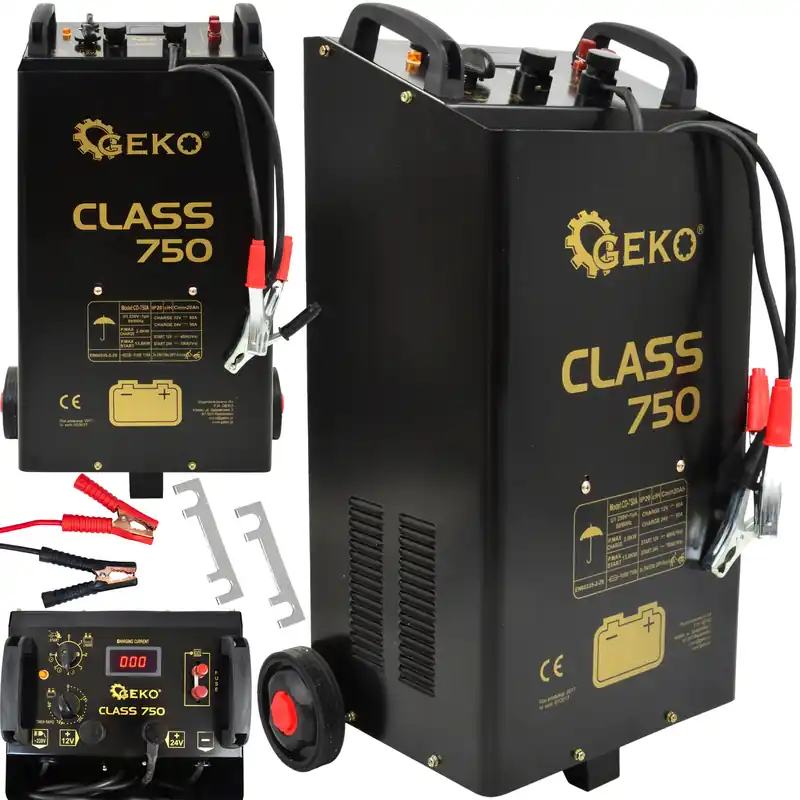 Premium Prostownik z rozruchem CLASS 750 12/24V 700A LCD GEKO