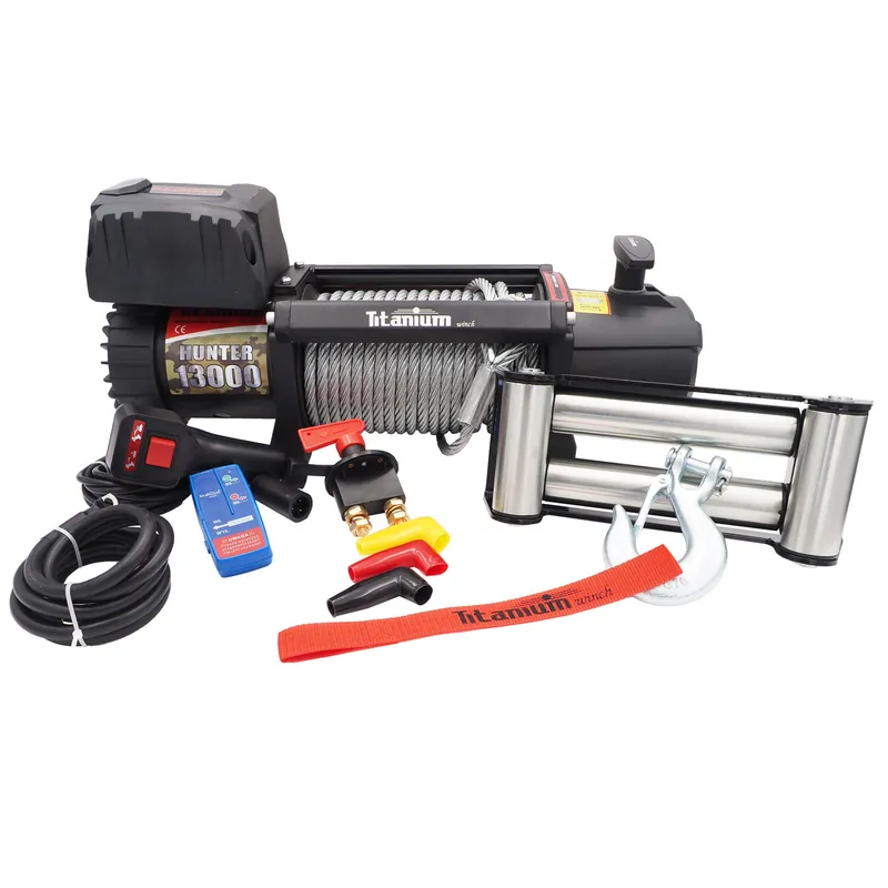 Wyciągarka elektryczna 24v 13000 LBS hunter z liną stalową TITANIUM WINCH Hit cenowy